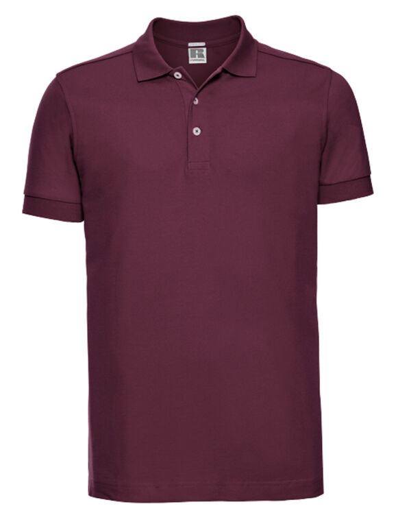 566M Russell Men’s Fitted Stretch Polo Burgundy