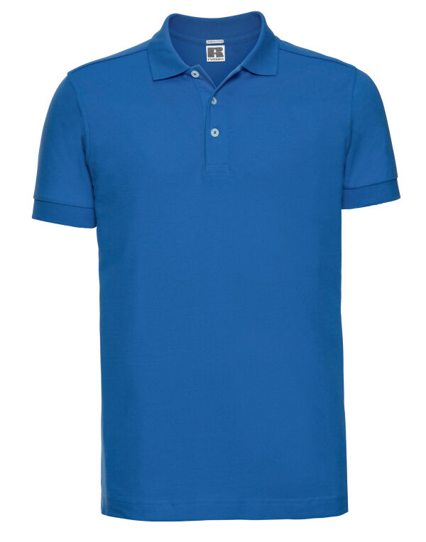 566M Russell Men’s Fitted Stretch Polo Azure Blue
