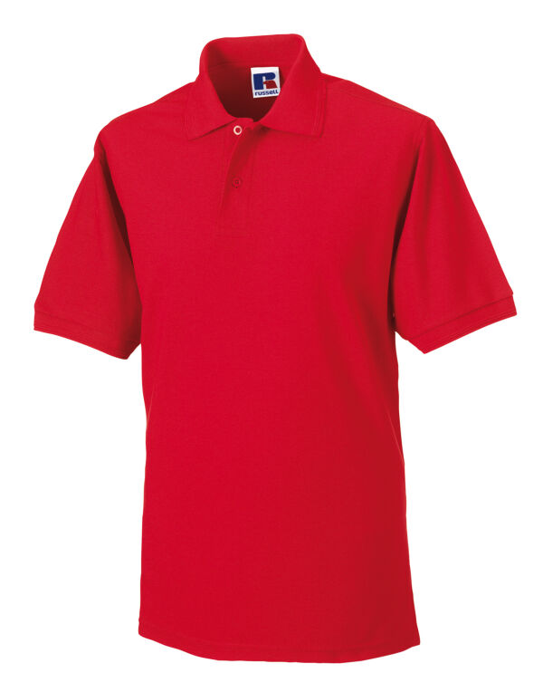 599M Russell Hardwearing Polycotton Polo Bright Red