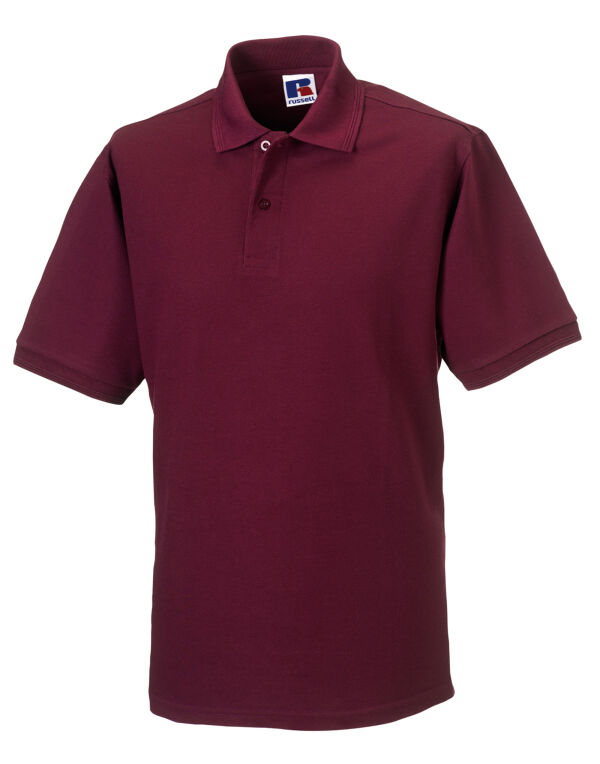 599M Russell Hardwearing Polycotton Polo Burgundy