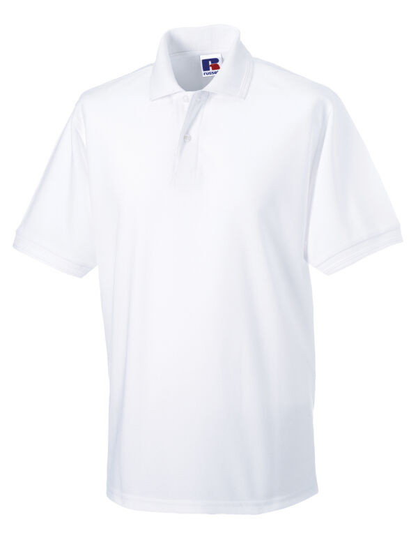 599M Russell Hardwearing Polycotton Polo White