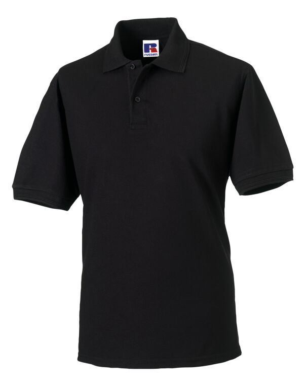 599M Russell Hardwearing Polycotton Polo Black