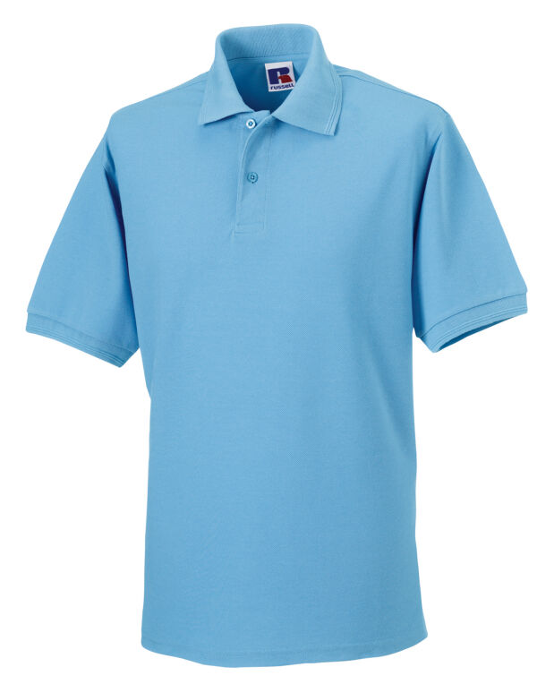 599M Russell Hardwearing Polycotton Polo Sky Blue