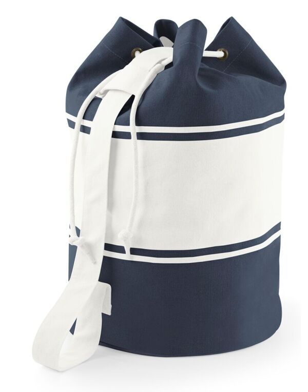 QD27 French Navy/Off White Canvas Duffel