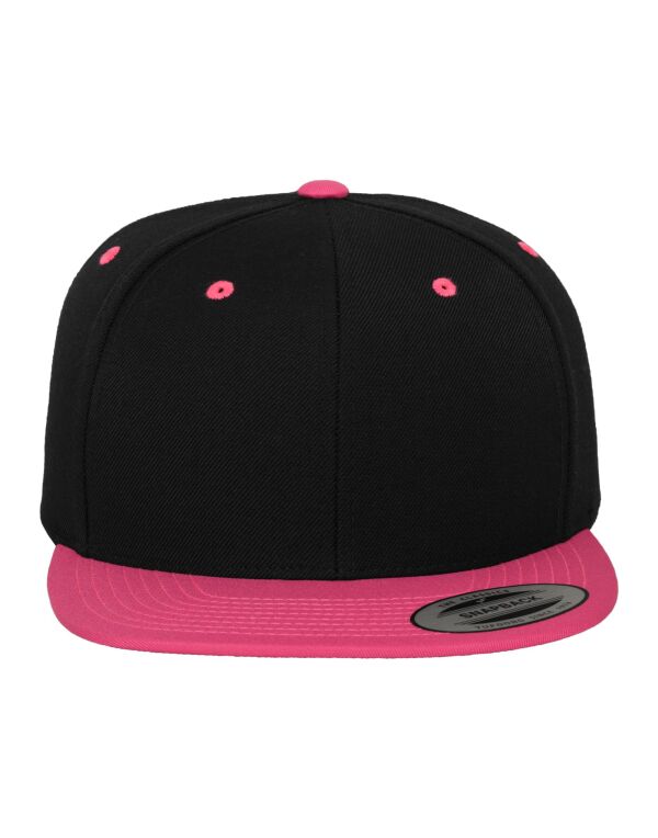 6089MT Flexfit Two Tone Classic Snapback Cap Black/Neon Pink 6089MT Flexfit Two Tone Classic Snapback Cap Black/Neon Pink