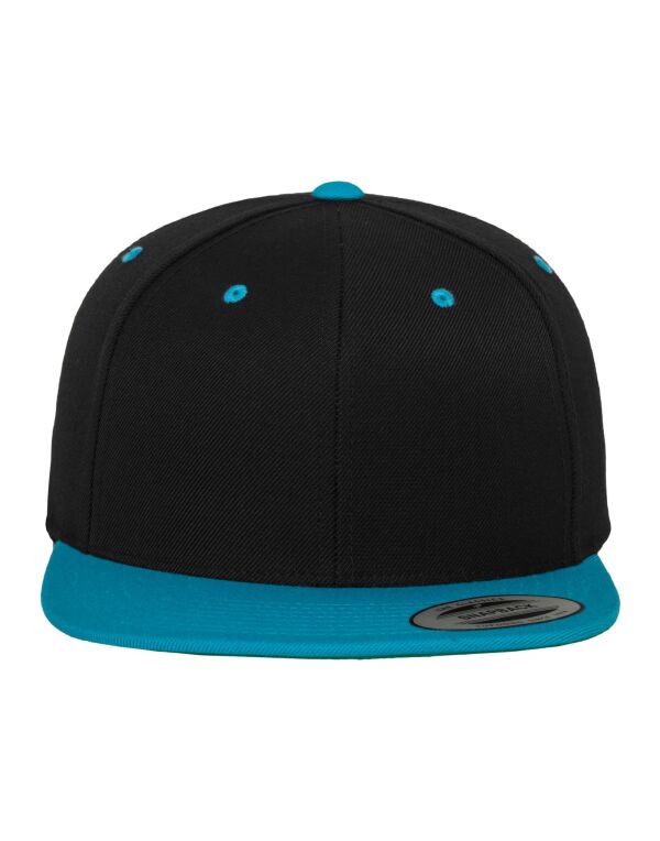 6089MT Flexfit Two Tone Classic Snapback Cap Black/Teal 6089MT Flexfit Two Tone Classic Snapback Cap Black/Teal