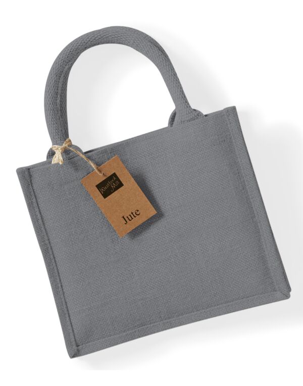 W412 Westford Mill Jute Mini Gift Bag Graphite Grey/Graphite Grey