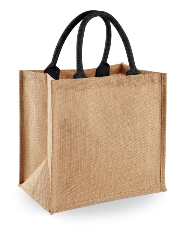 W413 Natural/Black Jute Midi Tote
