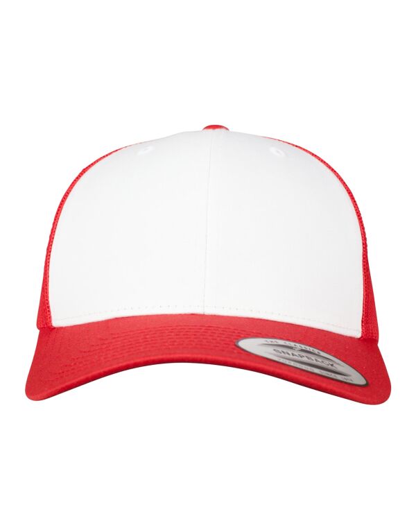 6606CF Flexfit Retro Trucker Colored Front Red/White/Red
