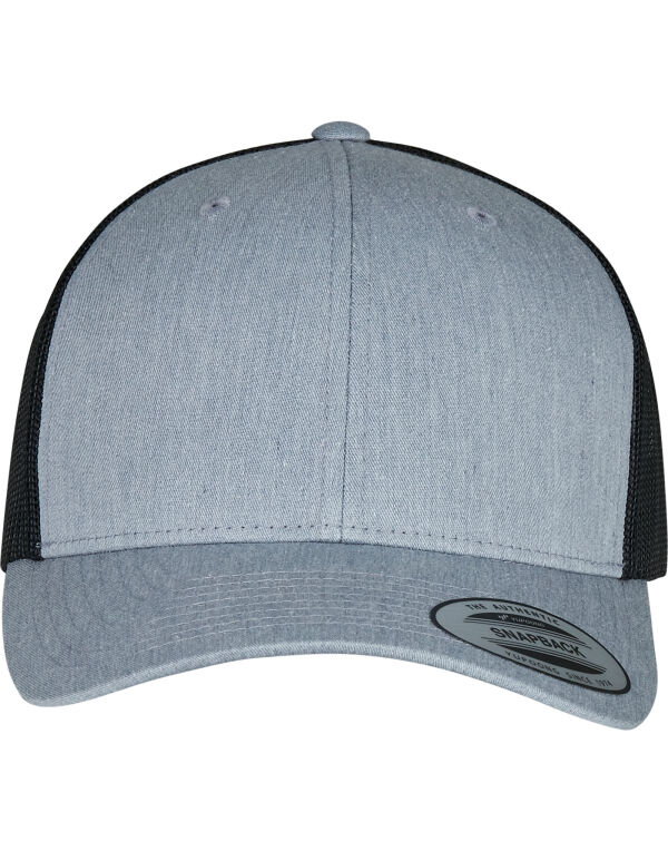 6606T Flexfit Retro Trucker Two Tone Cap Heather/Black 6606T Flexfit Retro Trucker Two Tone Cap Heather/Black