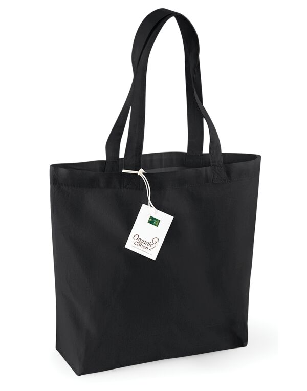 W180 Black Organic Cotton Shopper