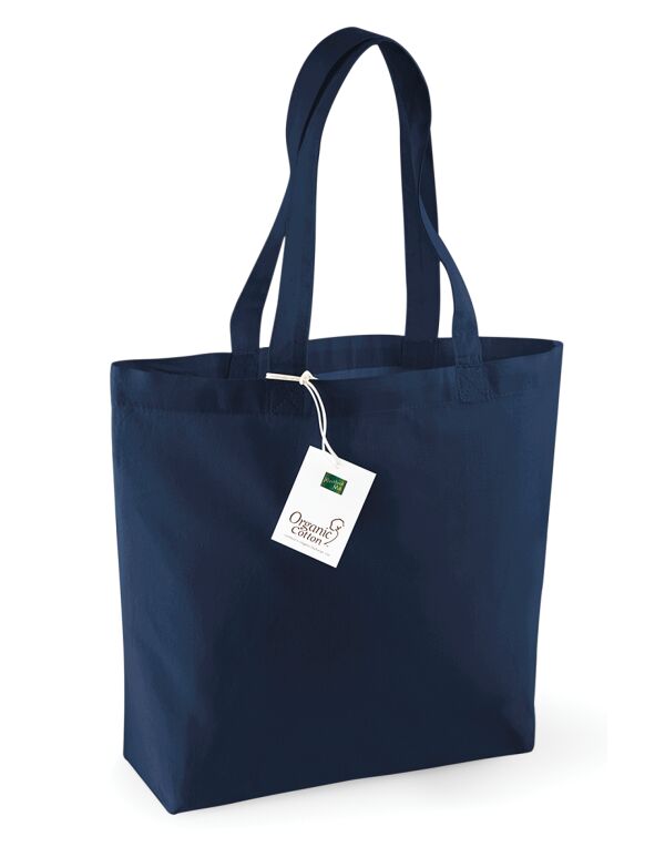 W180 Navy Organic Cotton Shopper