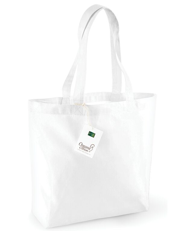 W180 White Organic Cotton Shopper