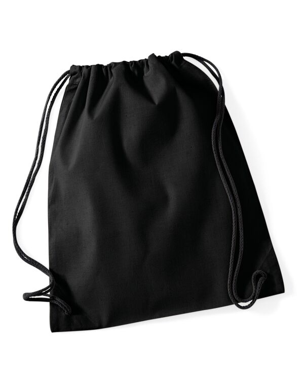 W110 Westford Mill Cotton Gymsac Black/Black W110 Westford Mill Cotton Gymsac Black/Black