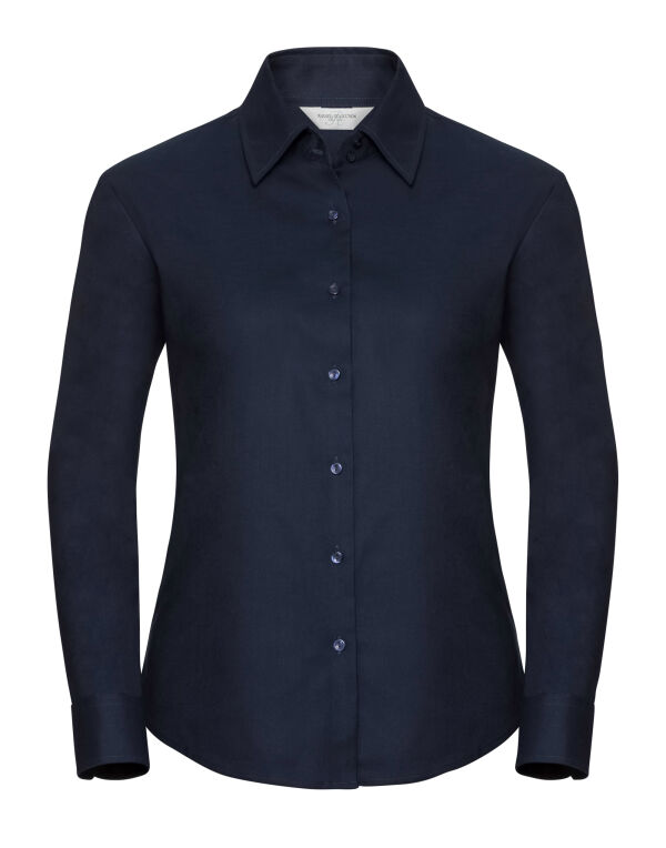 932F Russell Collection Ladies’ L/Sleeve Oxford Shirt Bright Navy