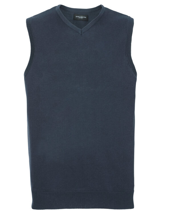 716M Russell Collection V-Neck Sleeveless Knitted Pullover French Navy