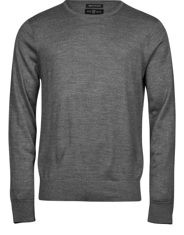 TJ6000 Grey Melange Men’s Crew Neck Knitted Sweater
