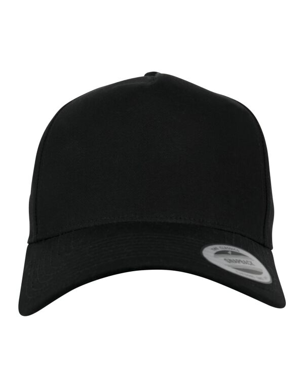 7707 Flexfit 5 Panel Curved Classic Snapback Black