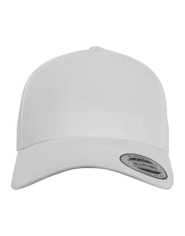 7707 Flexfit 5 Panel Curved Classic Snapback White