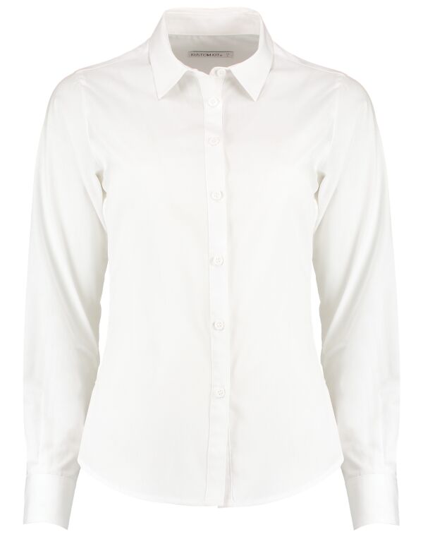 KK242 Kustom Kit Tailored Long Sleeve Poplin Shirt White