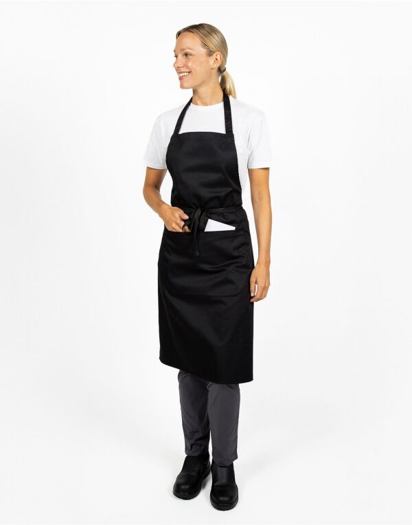 DP119 Black Bib Pocket Apron
