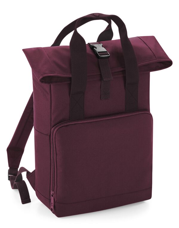 BG118 Burgundy Twin Handle Roll-Top Backpack