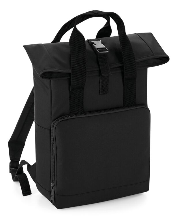 BG118 Black Twin Handle Roll-Top Backpack BG118 Black Twin Handle Roll-Top Backpack