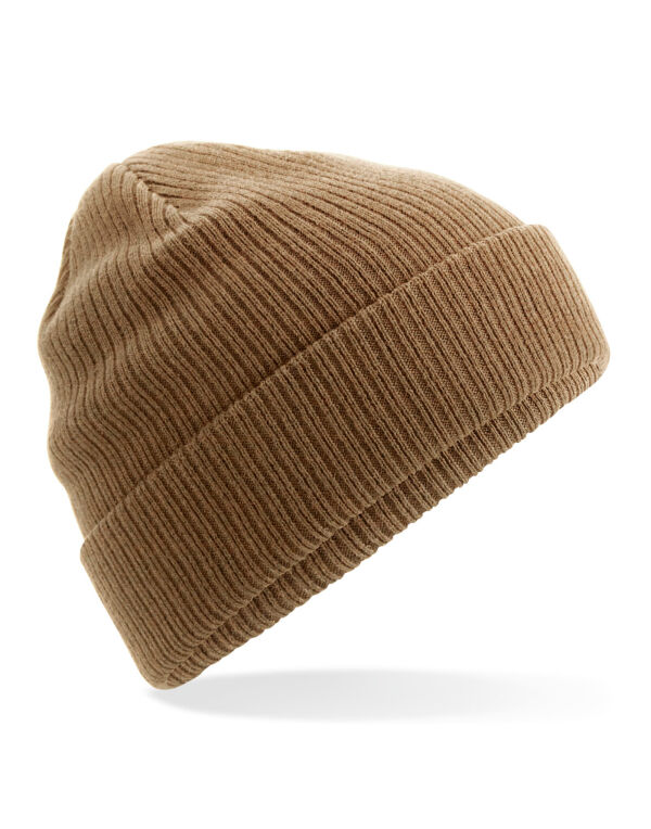 B50N Beechfield Organic Cotton Beanie Biscuit