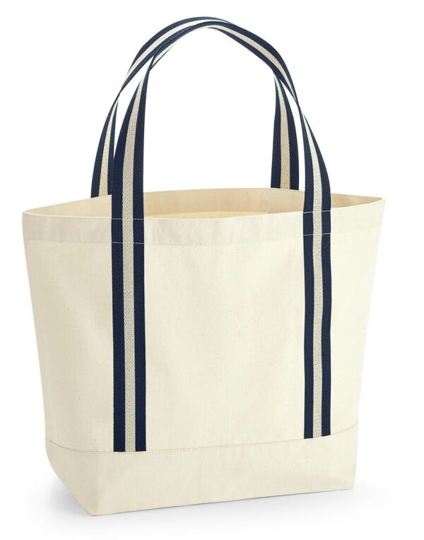 W690 Natural/French Navy EarthAware® Organic Boat Bag