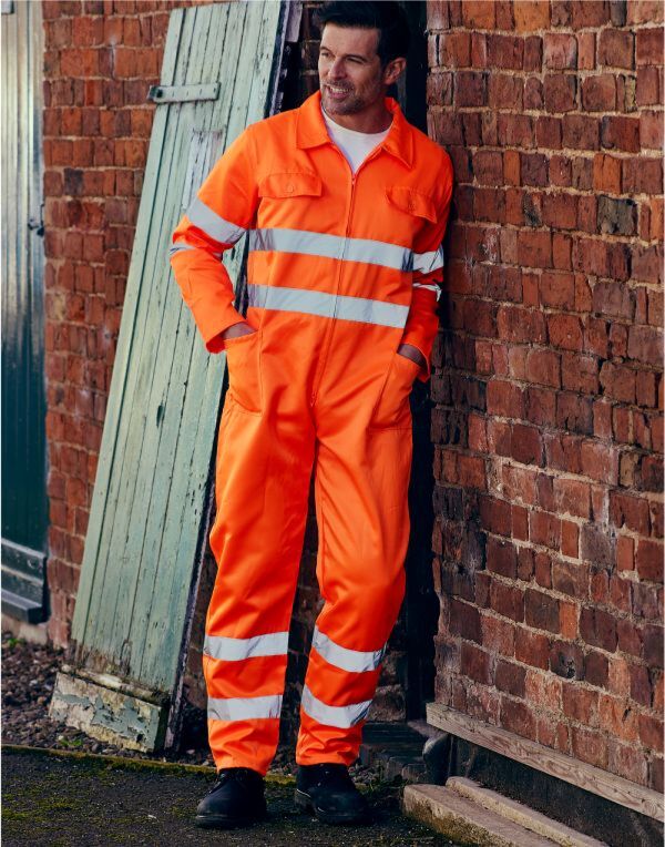 HV058-3M Hi Vis Orange Hi-Vis Polycotton Coverall