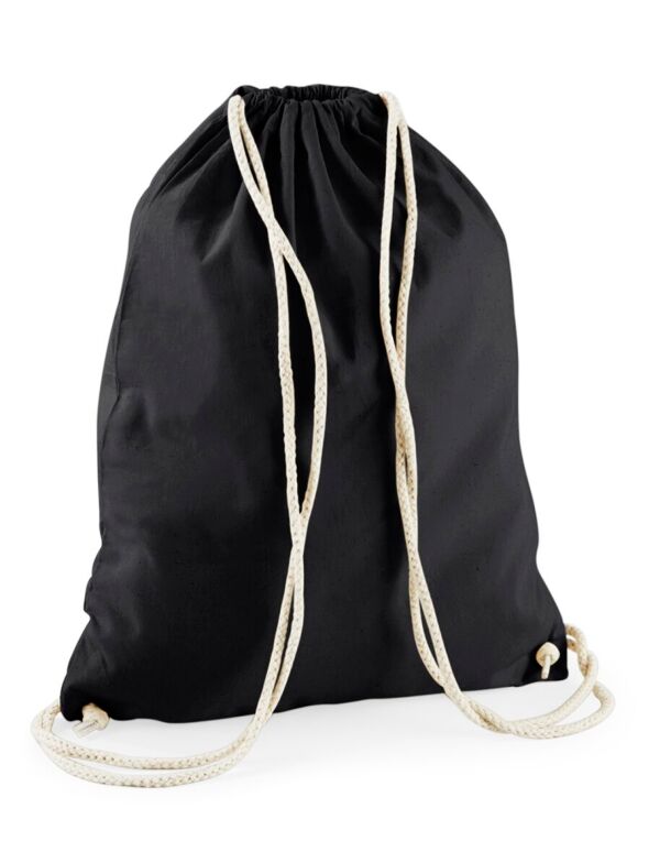 W910 Westford Mill Recycled Cotton Gymsac Black W910 Westford Mill Recycled Cotton Gymsac Black