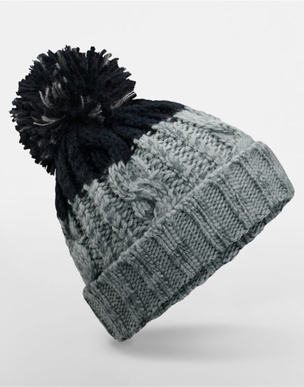 B437 Beechfield  Apres Beanie Light Grey/Black
