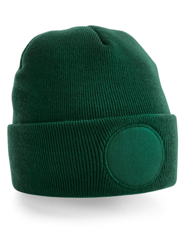 B446 Beechfield Circular Patch Beanie Bottle Green B446 Beechfield Circular Patch Beanie Bottle Green