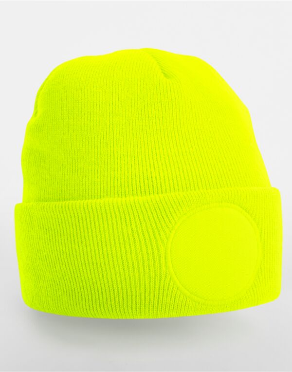 B446 Beechfield Circular Patch Beanie Fluoresent Yellow B446 Beechfield Circular Patch Beanie Fluoresent Yellow