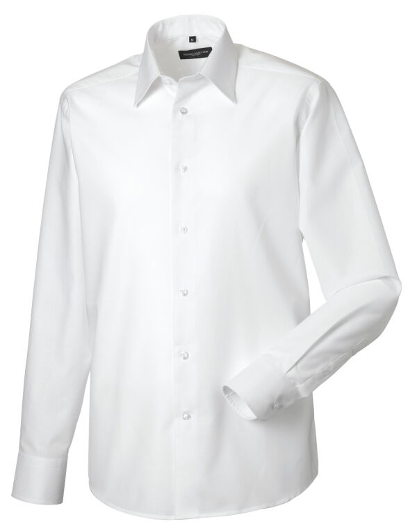 922M Russell Collection Men’s L/Sleeve Oxford Shirt White