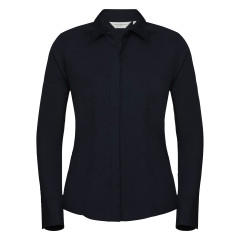 924F Russell Collection Ladies’ L/Sleeve Polycotton Shirt French Navy