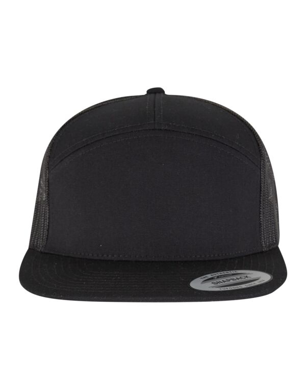 9294 Flexfit 7 Panel Classic Trucker Cap Black/Black