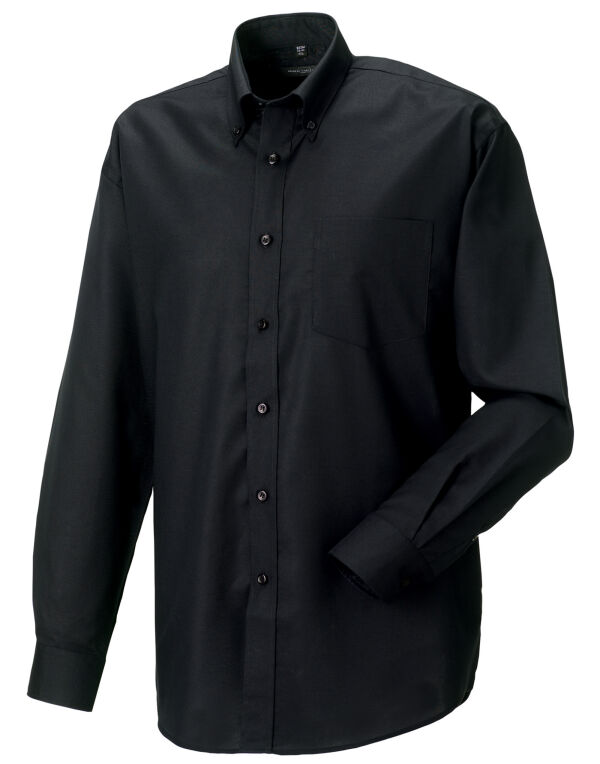 932M Russell Collection Men’s L/Sleeve Oxford Shirt Black