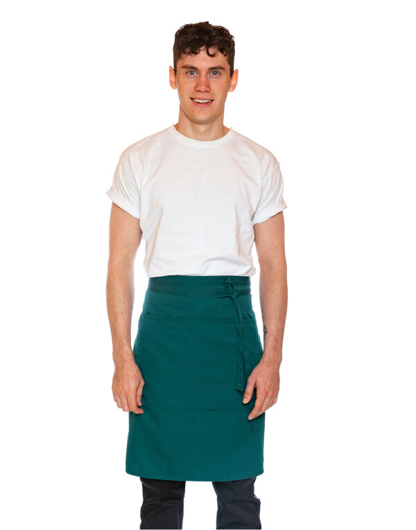 DP110 Dennys Recycled Waist Apron With Pocket Bottle Green