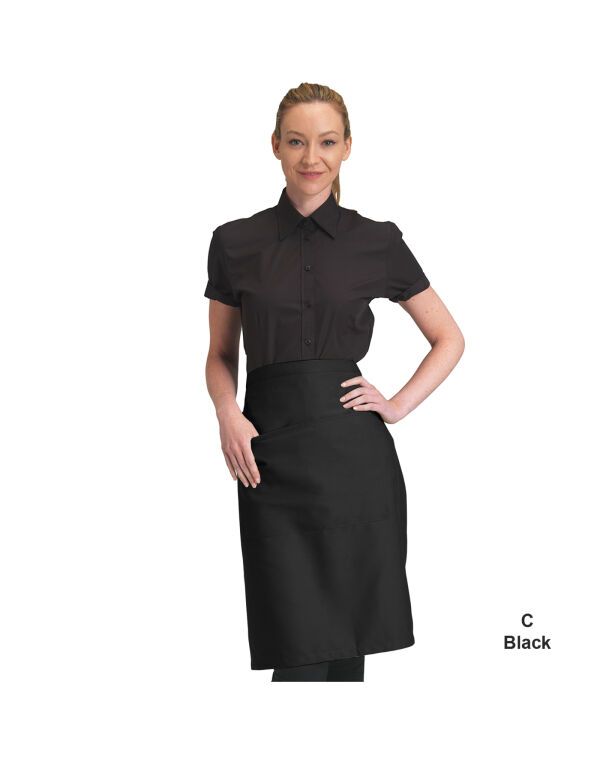 DP110 Dennys Recycled Waist Apron With Pocket Black