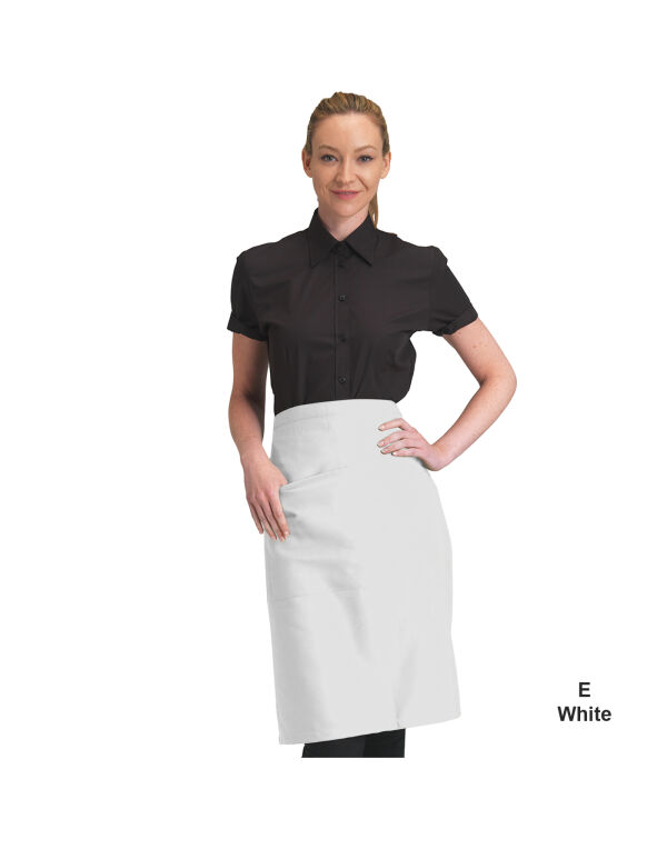 DP110 Dennys Recycled Waist Apron With Pocket White