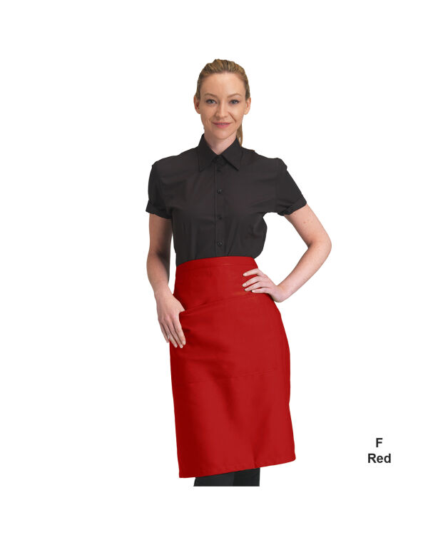 DP110 Dennys Recycled Waist Apron With Pocket Red