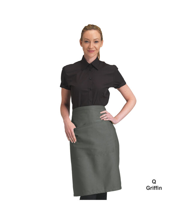 DP110 Griffin Grey Recycled Waist Apron With Pocket