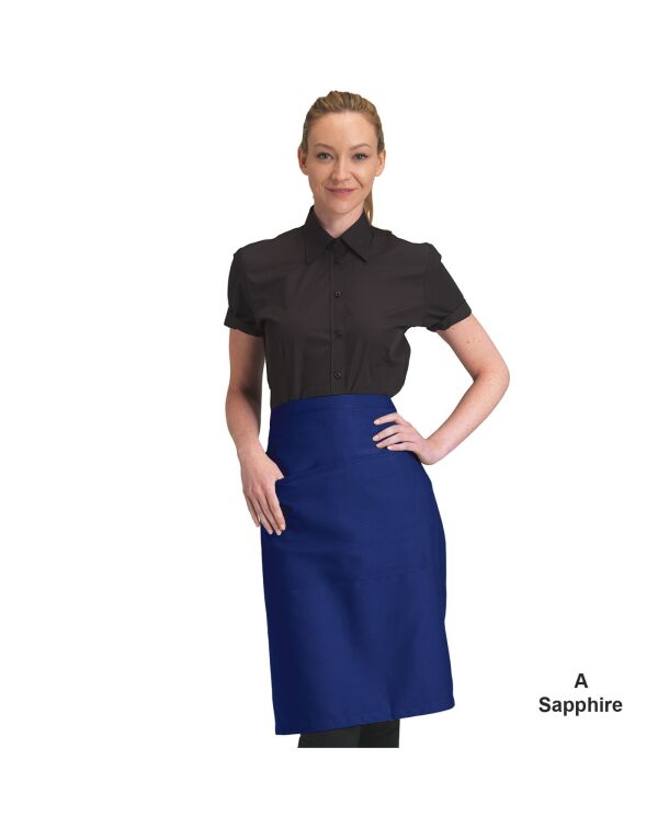 DP110 Dennys Recycled Waist Apron With Pocket Royal Blue