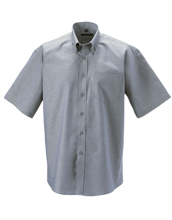 933M Russell Collection Men’s S/Sleeve Oxford Shirt Silver Grey