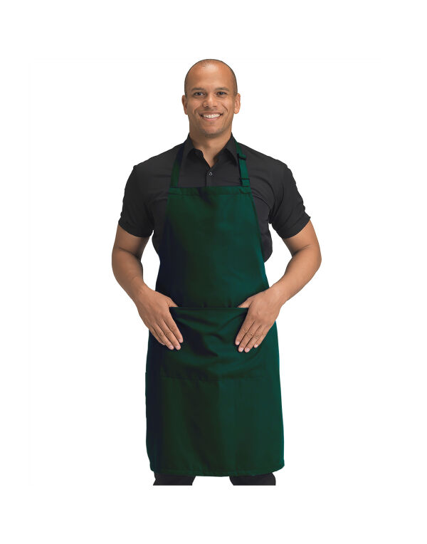 DP210 Dennys Recycled Bib Apron With Pocket Bottle Green DP210 Dennys Recycled Bib Apron With Pocket Bottle Green