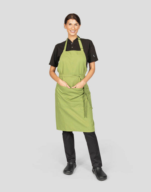 DP210 Dennys Recycled Bib Apron With Pocket Light Olive DP210 Dennys Recycled Bib Apron With Pocket Light Olive