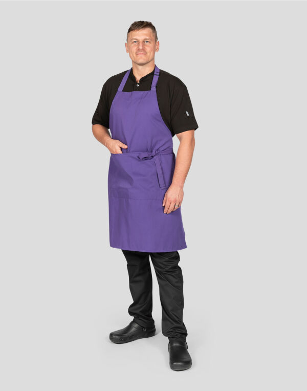 DP210 Dennys Recycled Bib Apron With Pocket Purple