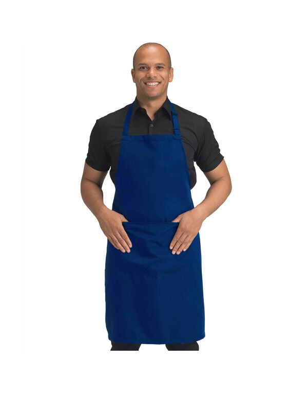 DP210 Dennys Recycled Bib Apron With Pocket Royal Blue DP210 Dennys Recycled Bib Apron With Pocket Royal Blue