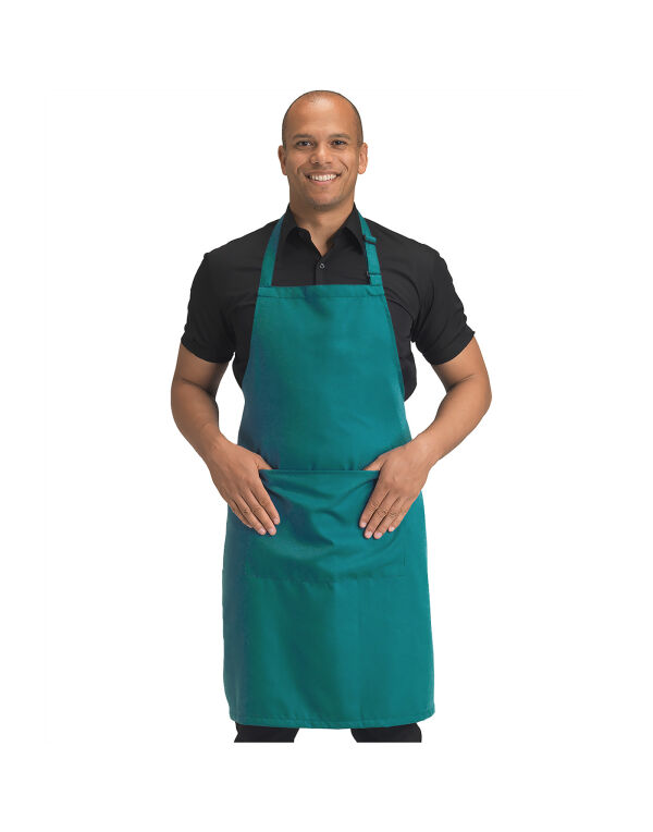 DP210 Dennys Recycled Bib Apron With Pocket Sea Grass DP210 Dennys Recycled Bib Apron With Pocket Sea Grass